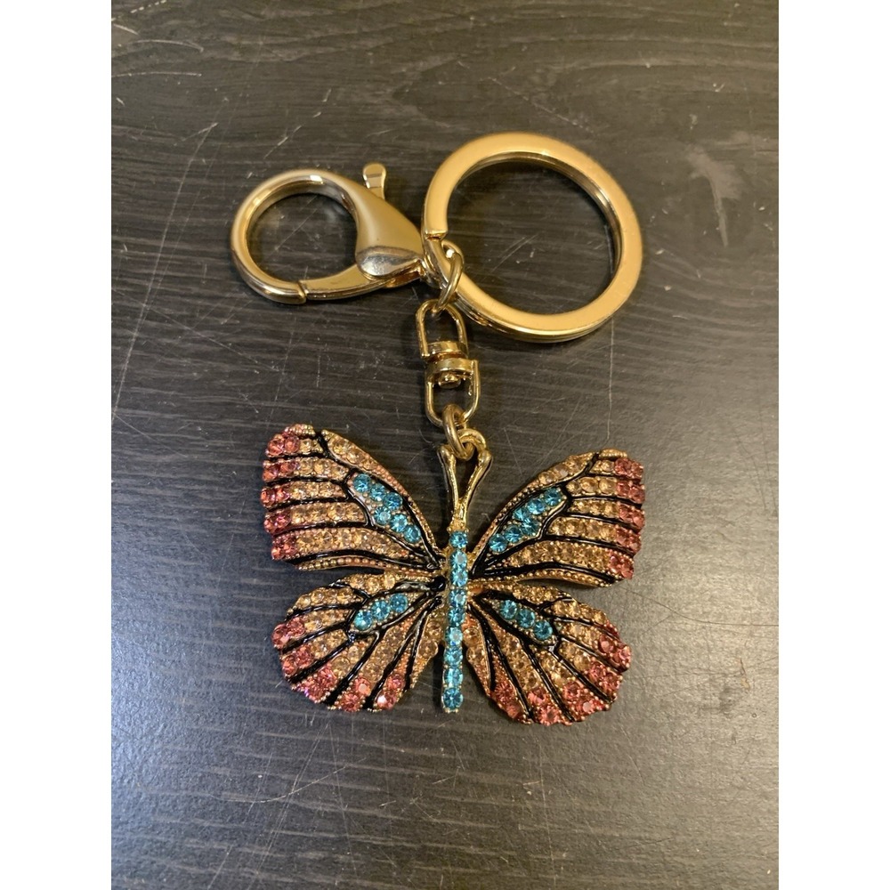 Butterfly Bling Keychain Colorful Pendant Charm for Purse Bag